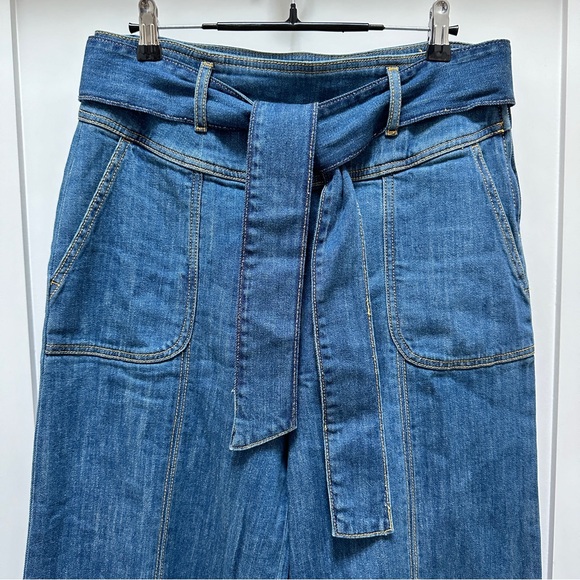 ANTHROPOLOGIE Pilcro High Rise Crop Wide Leg Jeans w/ Belt - Picture 3 of 13
